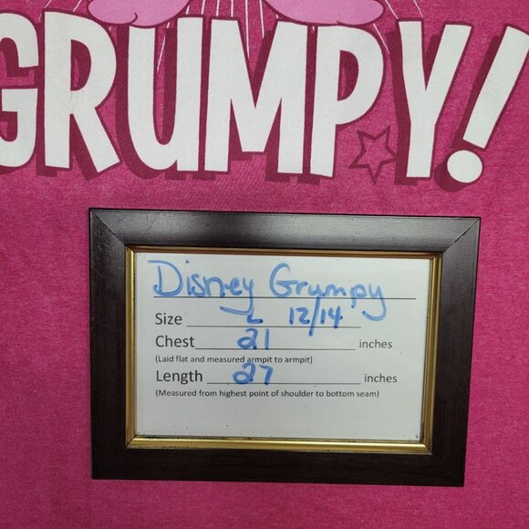 Disney Grumpy Dwarf Tee Shirt Pink Womens Large 12 14 Snow White Dont Bother Me - Picture 6 of 7